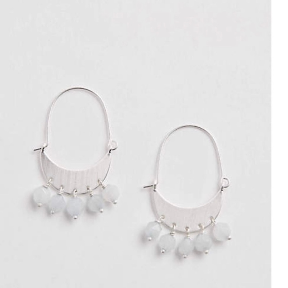 J.jill spring pastel beaded hoop earring size 1.75”
